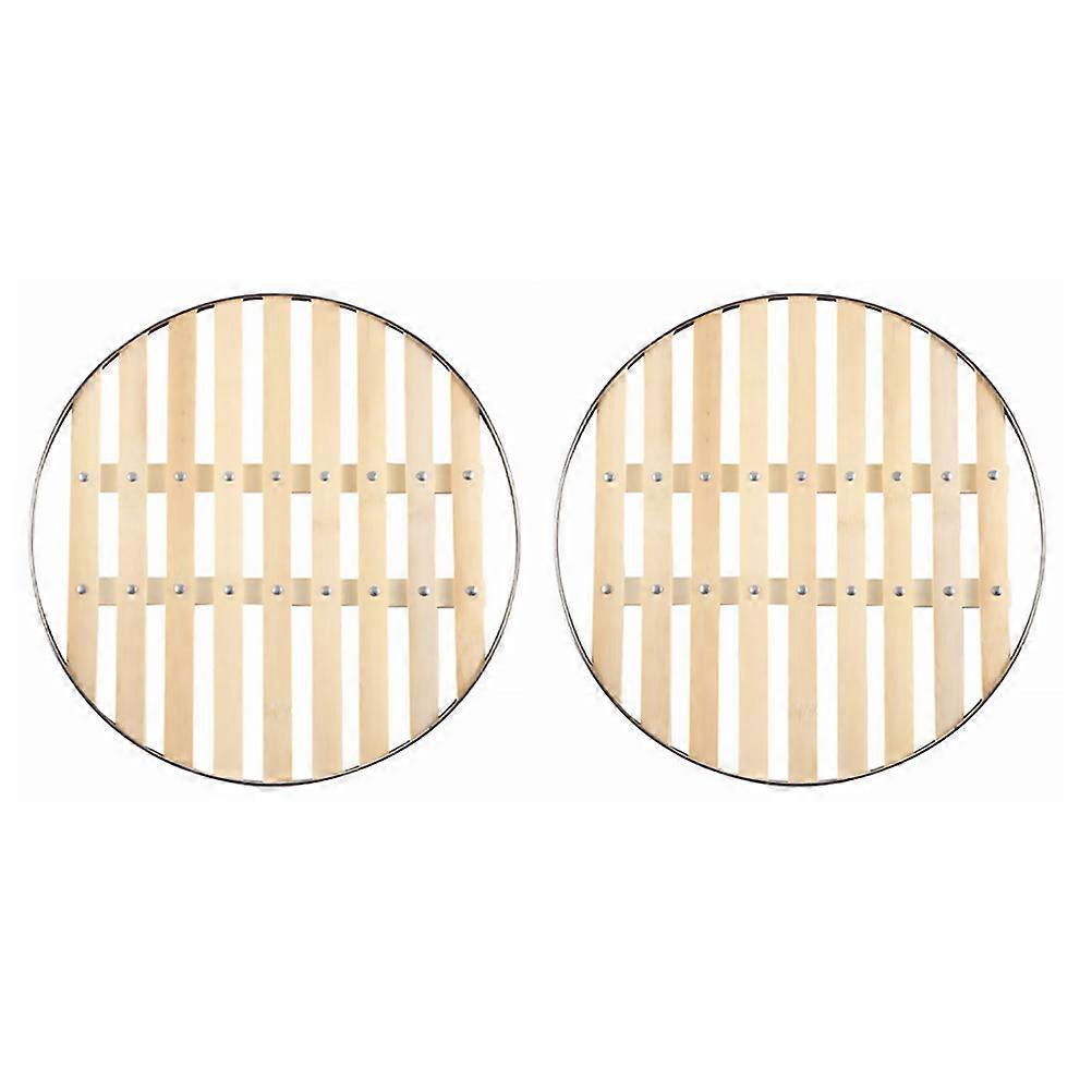 Bamboo Steaming Rack Round Steaming Holder for Kitchen Use 2Pcs