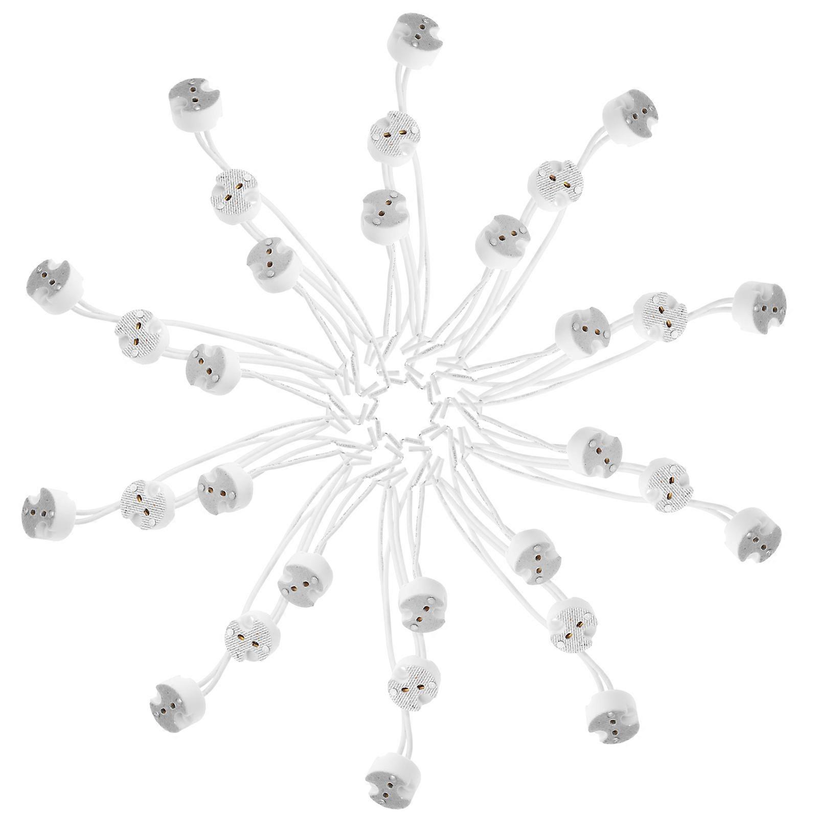 Lamp Holder Ceramic Bulb Socket with Silicone Wire for Light Fitting 30Pcs