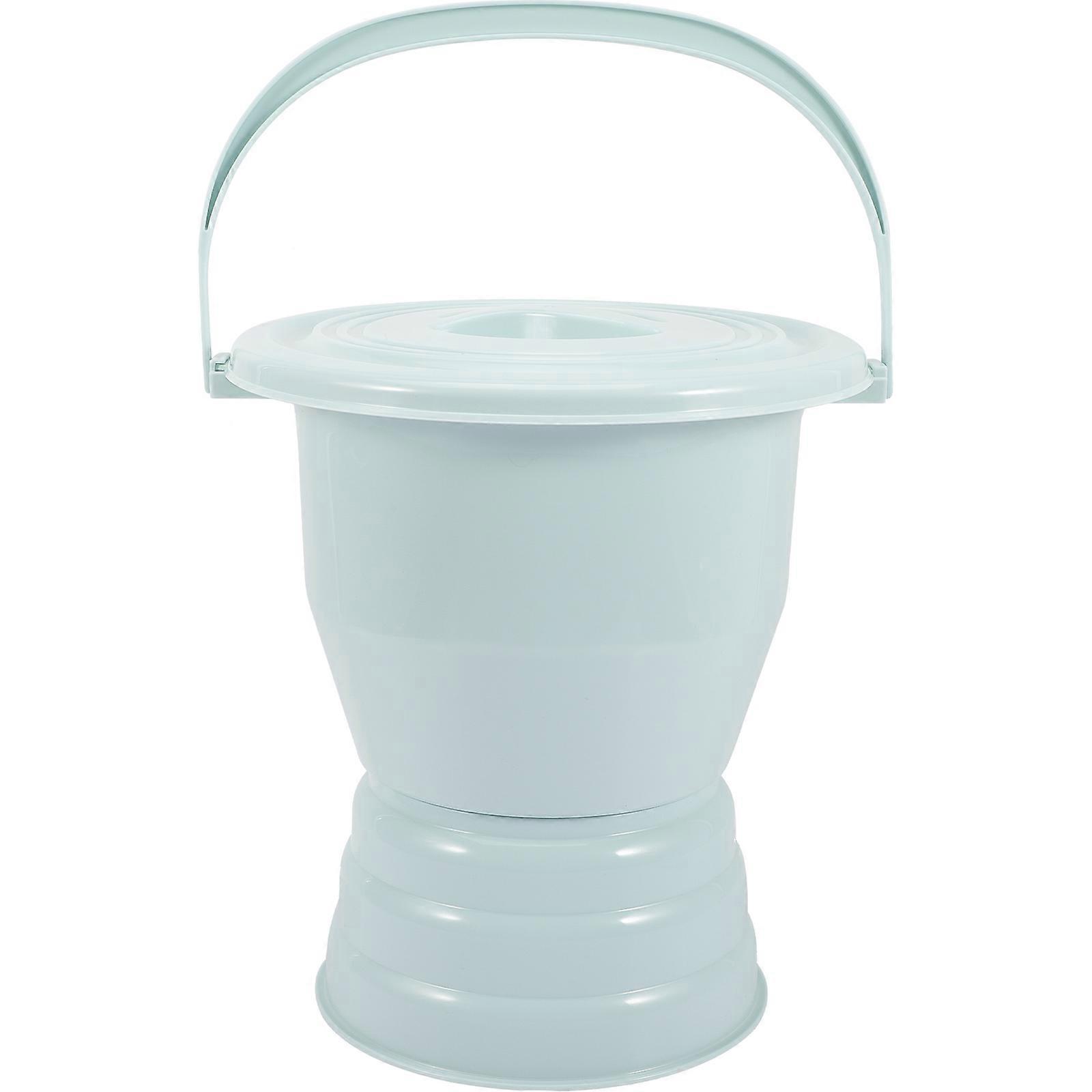 Sky-Blue Thicken Chamber Pot Urinal Pot with Lid Multi-Function