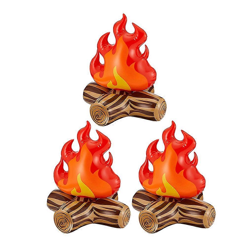 3pcs Inflatable Campfire Artificial Campfire Party Decoration Camping Props