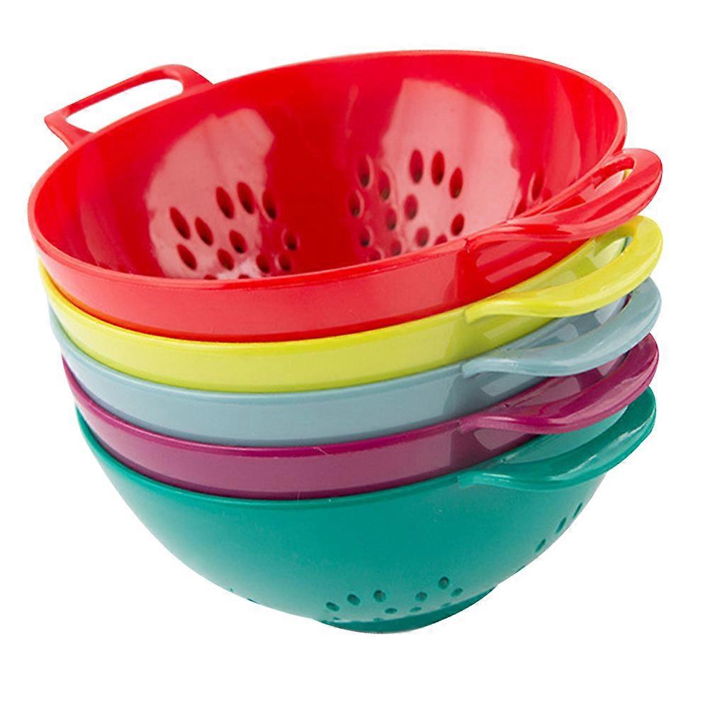 Fruit Washing Basket ABS Kitchen Strainer for Draining 5Pcs Set