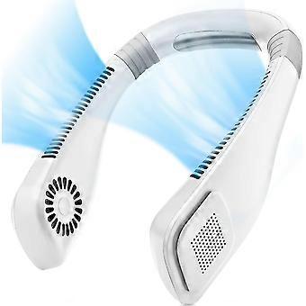 Ventilador de pescoço portátil - mãos livres, recarregável, silencioso, leve, ideal para atividades ao ar livre e viagens - branco