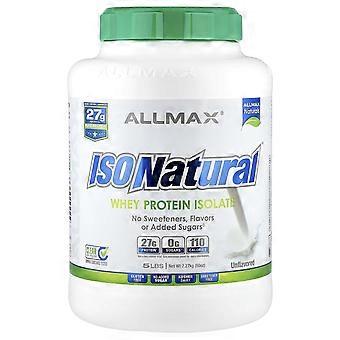 ALLMAX, ISONatural™, Wei-eiwitisolaat, Zonder smaak, 2,27 kg