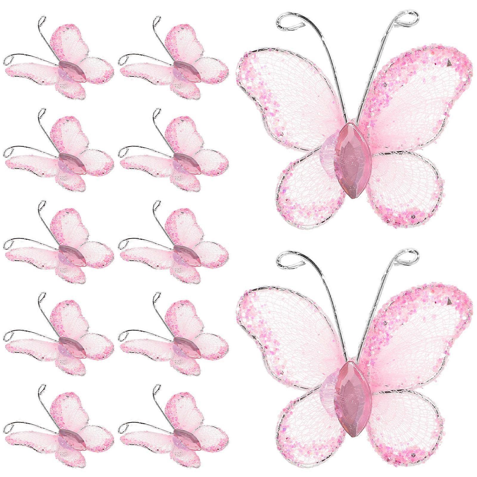 50pcs Sheer Mesh Wire Glitter com (rosa)