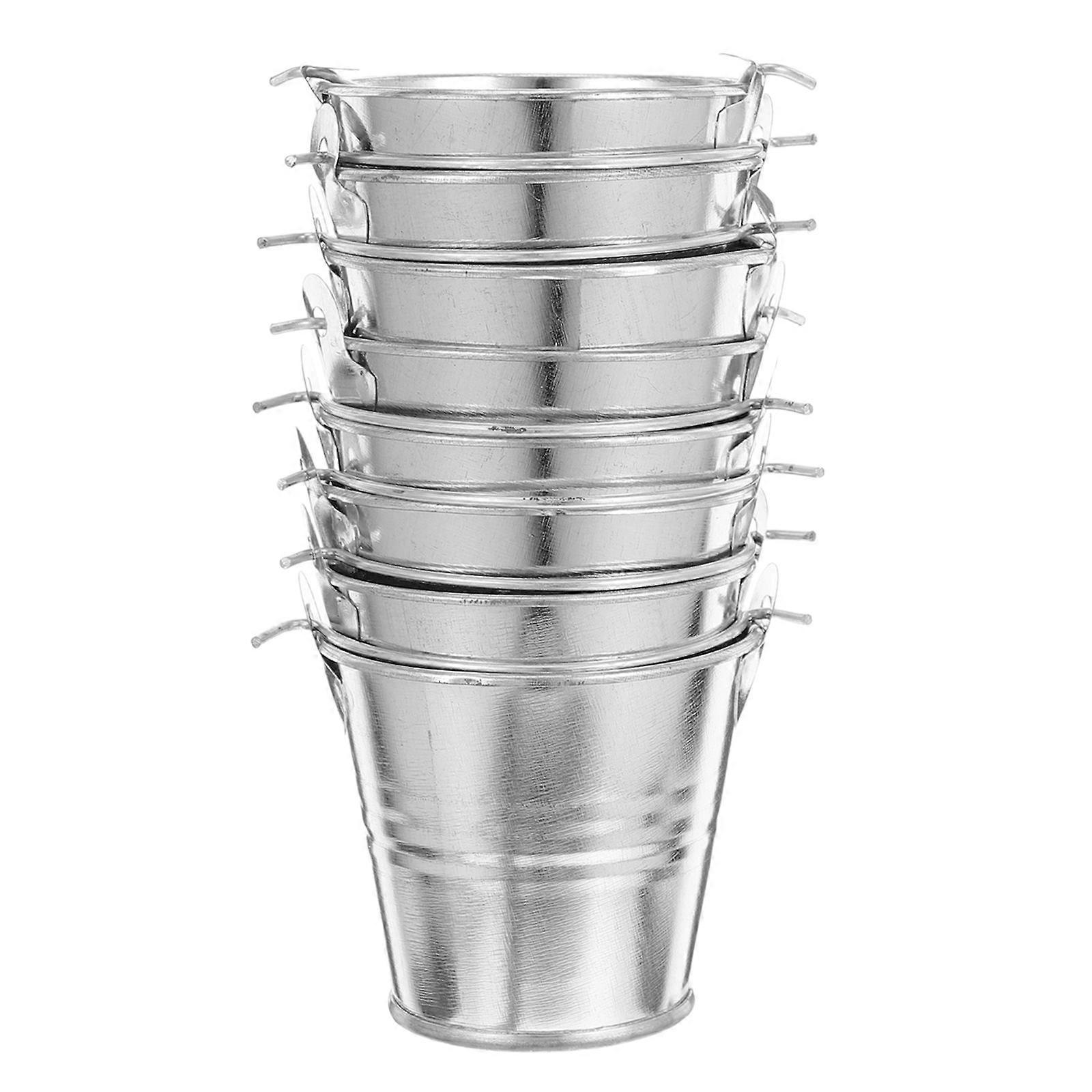 8 Stück Metallkorb Hochzeit Blecheimer Kleine Eiseneimer Mini verzinkte Eimer Mini Eiseneimer