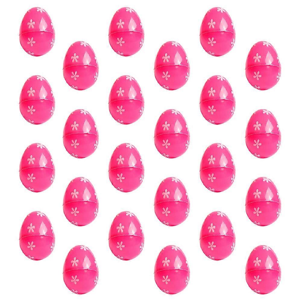 Rosy Colored Empty Easter Plastic Decoration Egg for 48Pcs Set