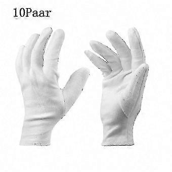 10 Pairs White Cotton Gloves, Comfortable & Breathable