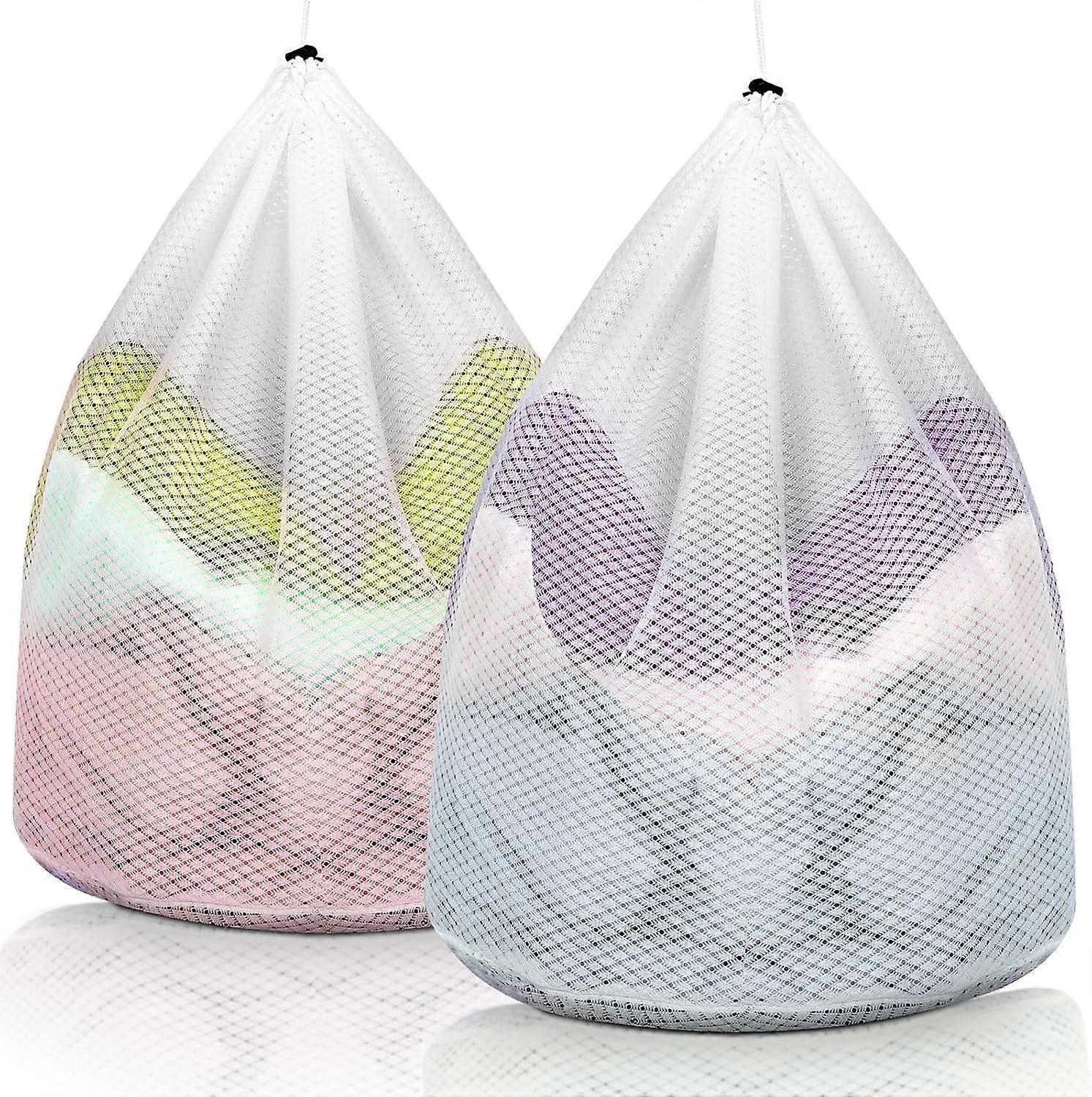 2-Piece Laundry Net, Drawstring Laundry Bag, Washing Machine Laundry N