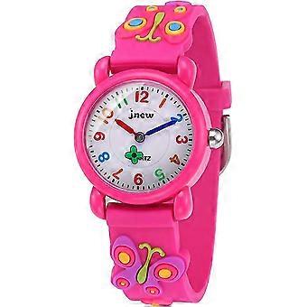 ZRUXE Children's Watch, 3D Cartoon Analog Quartz Watch, Wrist Watch for Boys and Girls, 30M Waterproof Children's Watch(Pink) 26-27
