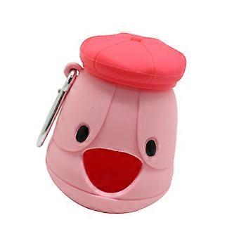 Portable Dog Leash Waste Bag Soft Box Poop Bag Holder for Walking Running or Hiking Tool Outdoor Suplies  Pink