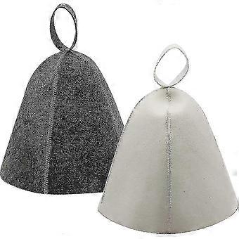 2pcs Felt Sauna Hat compatible with Men & Women - Sauna Accessories, Shower Cap compatible with Sauna Bath & Spa