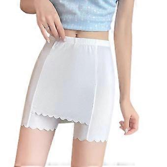 Double Layer Ice Silk Safety Pants Summer Women Invisible Under Skirt Shorts Front Crotch Anti-Chafing Underwear 2 Size