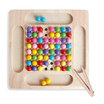 Children's Wooden Jigsaw Puzzle Bead Elimination Two-in-one Toy Concentration Training Educational Toy