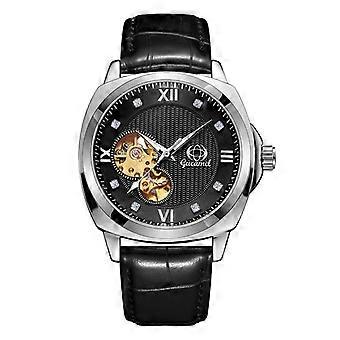 Fully Automatic Mechanical Watch compatible with Men Simple Business Leather Strap Male Fashion diamond inlaid Watches Night light Creative