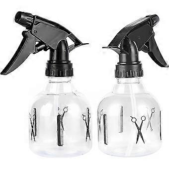 Flacon vaporisateur vide de 250 ml pour cheveux, rechargeable, avec seringue à gâchette, en plastique, idéal pour les voyages et les plantes (lot de 2).