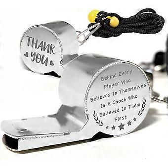 Emergency Whistle Lanyard Sliver Stainless Steel High Decibel Whistle for Thank You Referee Gifts for Outdoor Sport Compitition 2x0.7x0.8in
