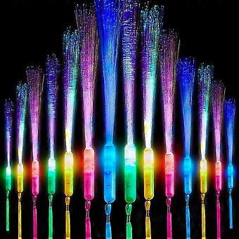 12 Stück Knicklichter LED-Leuchtstab Fiberglas-Leuchtstäbe, 3 Modi Farbe blinkend, für Weihnachten, Party, Konzert Raves