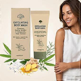 Peeling-Duschgel für die Hautpflege, Körperpeeling mit Bambusoides- und Ingwerwurzelextrakt, beruhigend, reparierend, feuchtigkeitsspendend und nicht komedogen – für die tägliche Hautpflege
