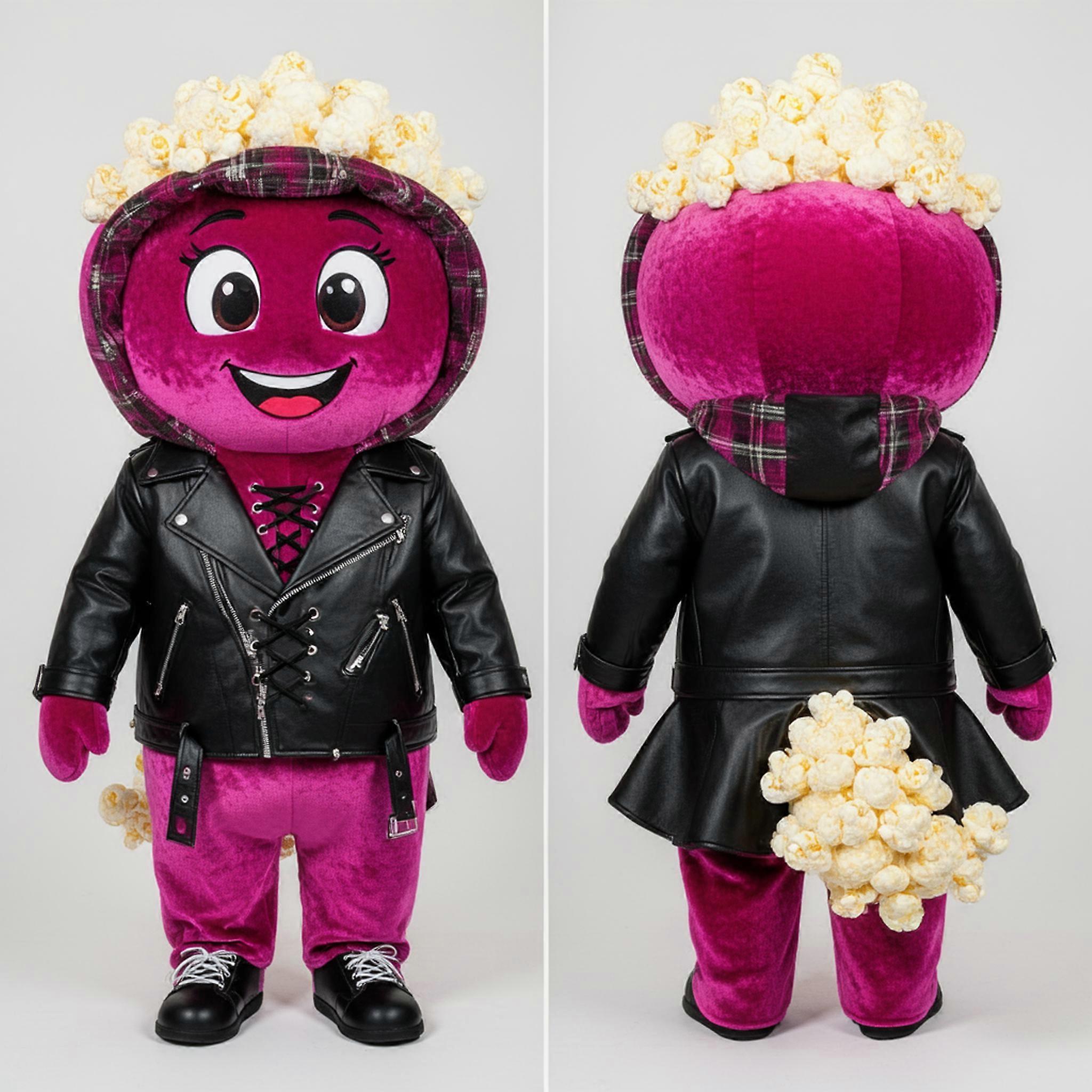 MASTICOT Magenta Velvety Pop Corn Mascot