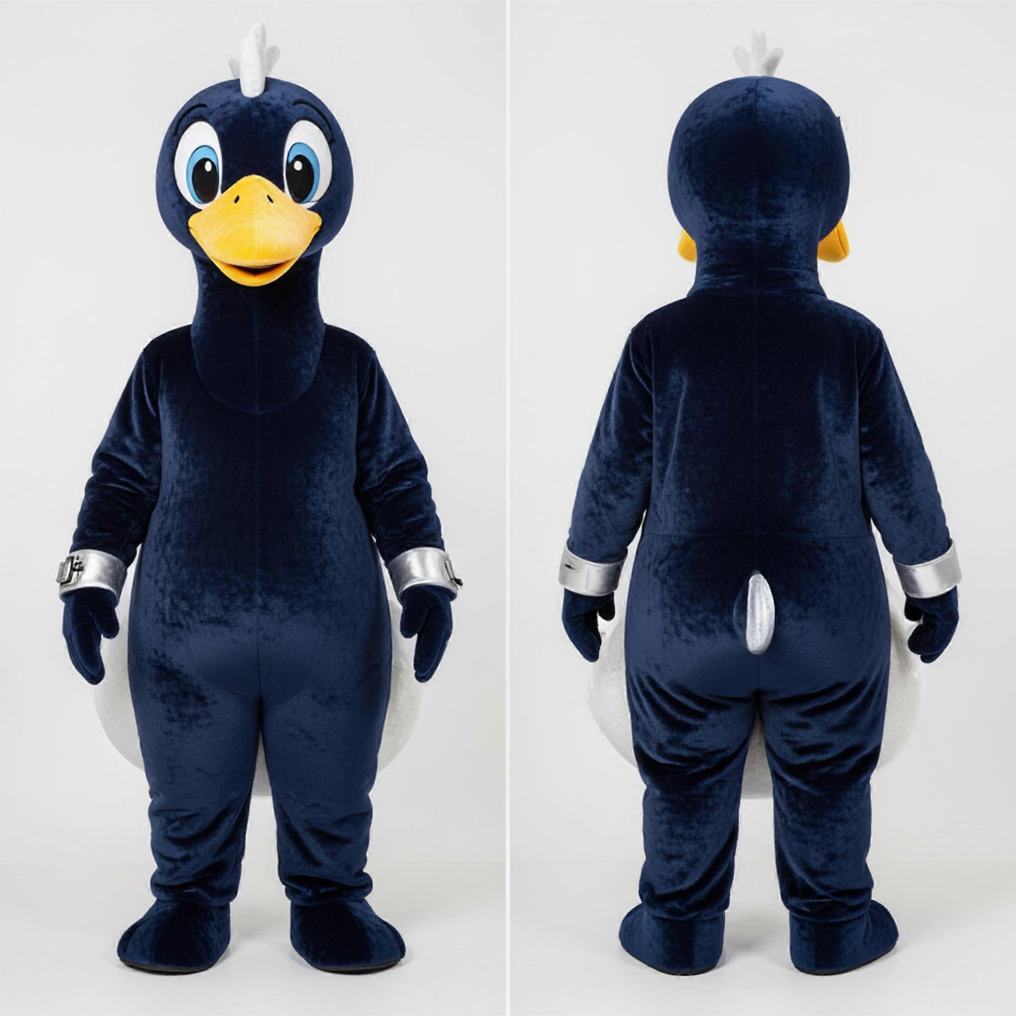 MASTICOT Navy Blue Velvety Swan Mascot