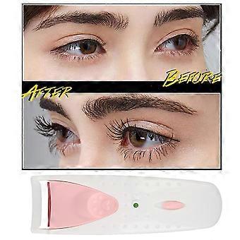 Heated Eyelash Curler Temperature Sensitive Silicone Sheet Streamlined Curve Handle Portable Electric Eyelash Curler
