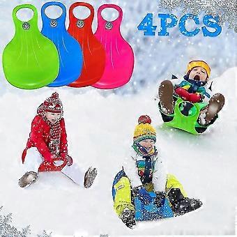 4 Pcs Kids Adult Snow Sled Thicken Solid Color Outdoor Ski Board Grass Sand Sledge