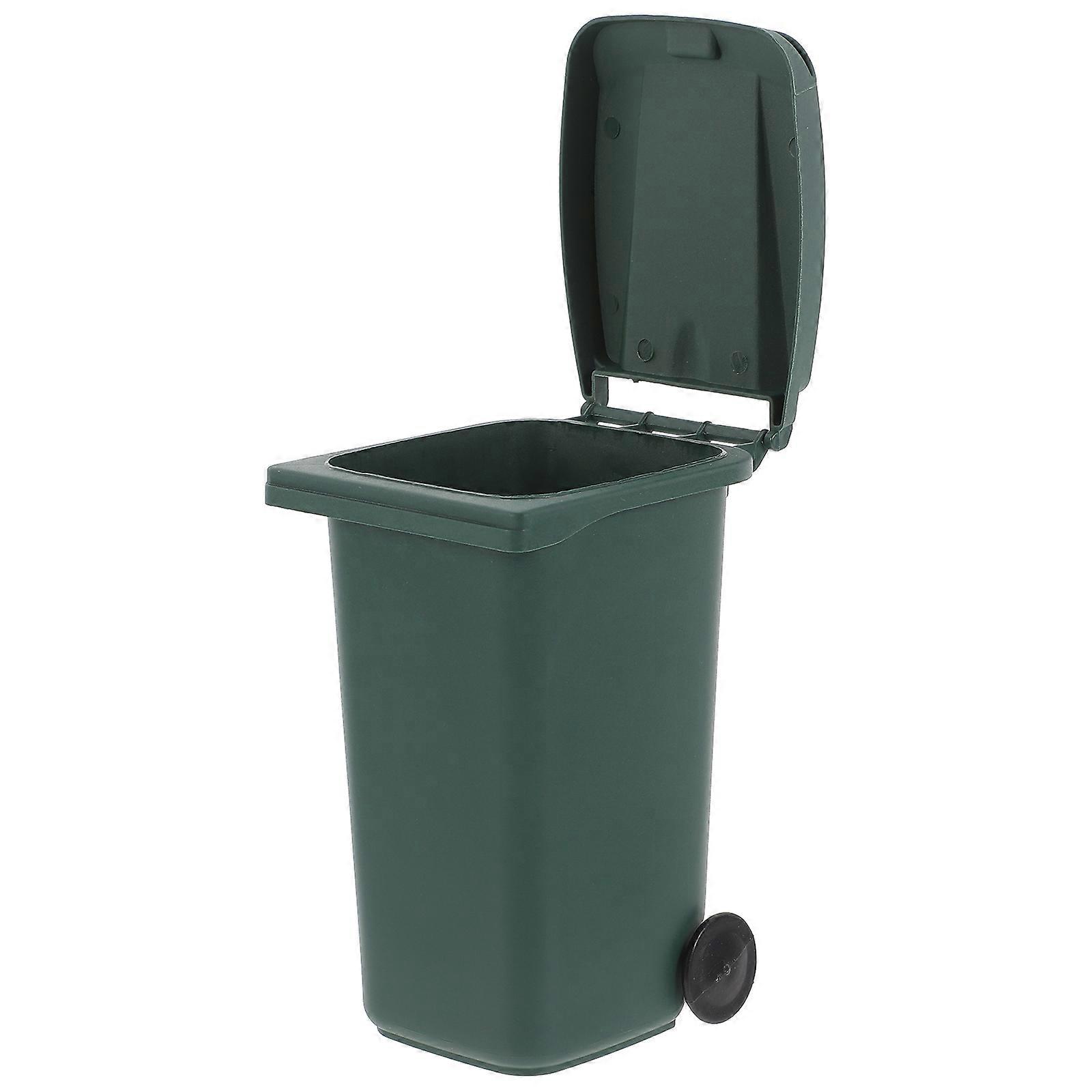 Desktop Garbage Can Transparent Waste Bucket Rectangular Plastic Office Use 1Pack