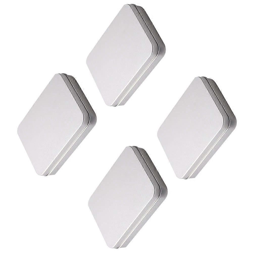 Candy Packaging Boxes 4Pcs Silver Tinplate Boxes for Storage Use