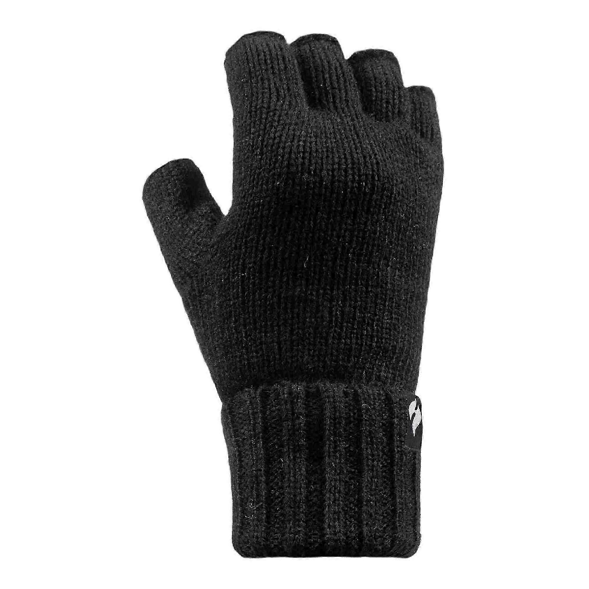 - Ladies Solid Knit Thermal Fingerless Gloves