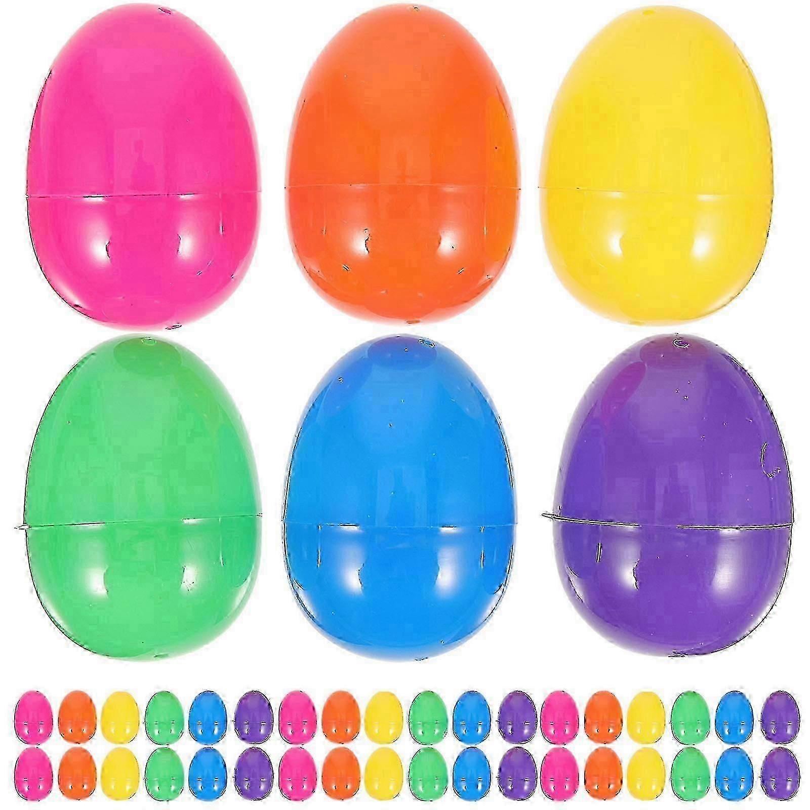 50pcs Hollow Easter Eggs Plastic Assorted