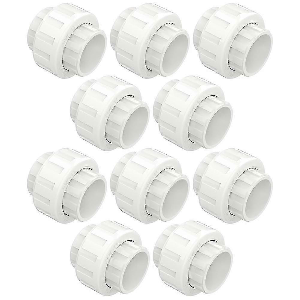 10 PCS 3/4" PVC Union Coupling Pipe Fitting, Slip Joint Adapter PVC Connectors (Socket X Socket)
