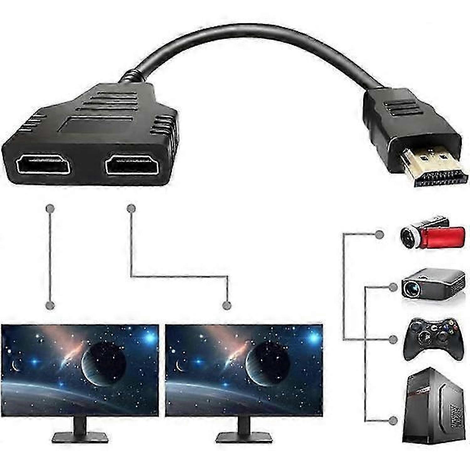 1-in-2-out HDMI Splitter Adapter