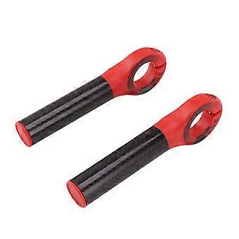 1 Paar Lenkerenden mit Abdeckungen Kohlefaser-Griffenden für 22,2 mm Durchmesser Bar Mountainbike RedYMQX)