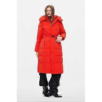Desigual Miltien Long Padded Orange Coat with Detachable Sleeves 26WWEW52