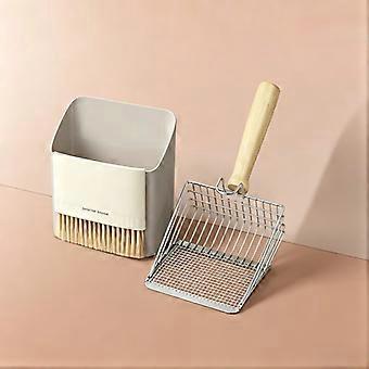 Household Cat Litter Sifter Shovel With Mini Broom Set, MultiFunction Pet Cleaning Kit, Handy Tool For Daily Cat Litter Box CleanUp Work