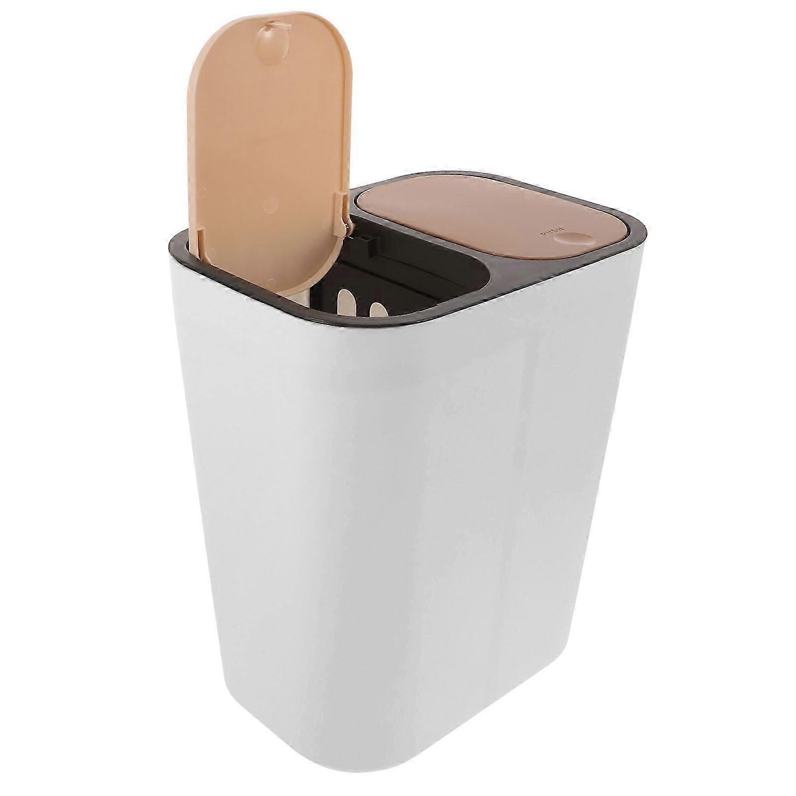Divided Trash Can Dual Compartment Rubbish Bin - for Home Use Stable Structure 1Set_HP
