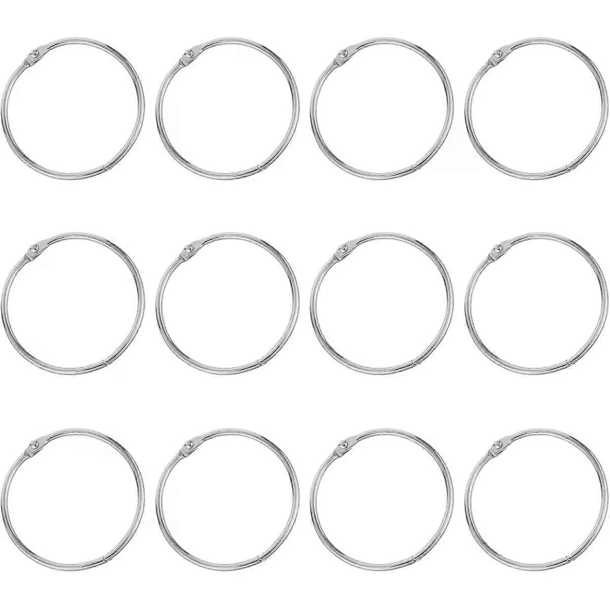 20pcs Silver Iron Loose Leaf Binder Rings for Notebook Sheets