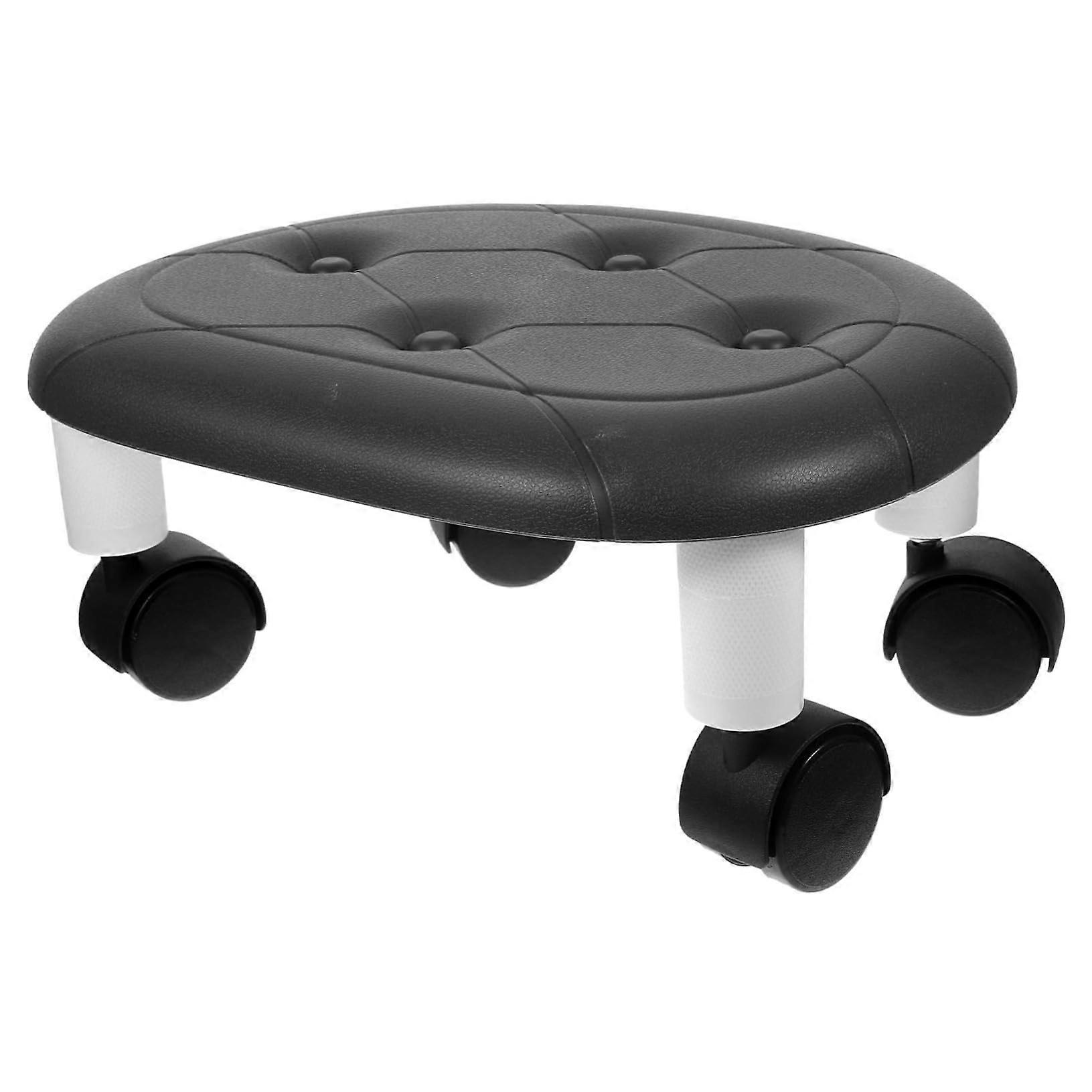 Rolling Stool with Wheels for Adults, Compact SpaceSaving Foot Stool with Smooth Rolling Mobility