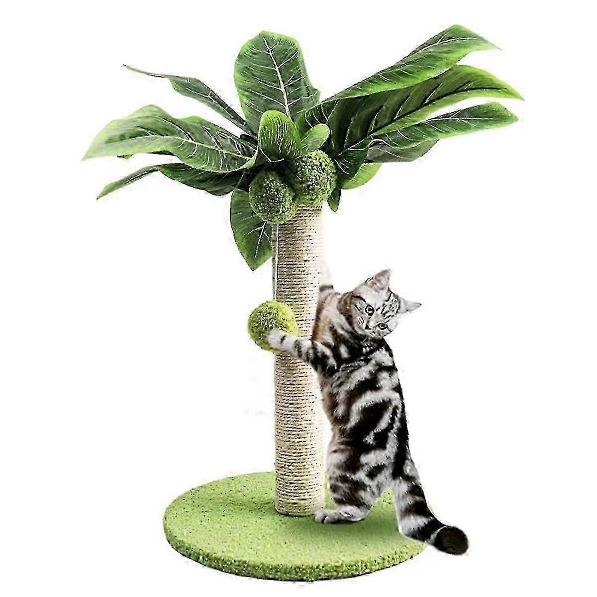 Natural Sisal Cat Scratching Post Green