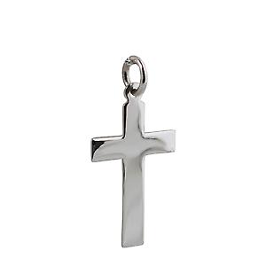 Silver 24x14mm plain flat latin Cross