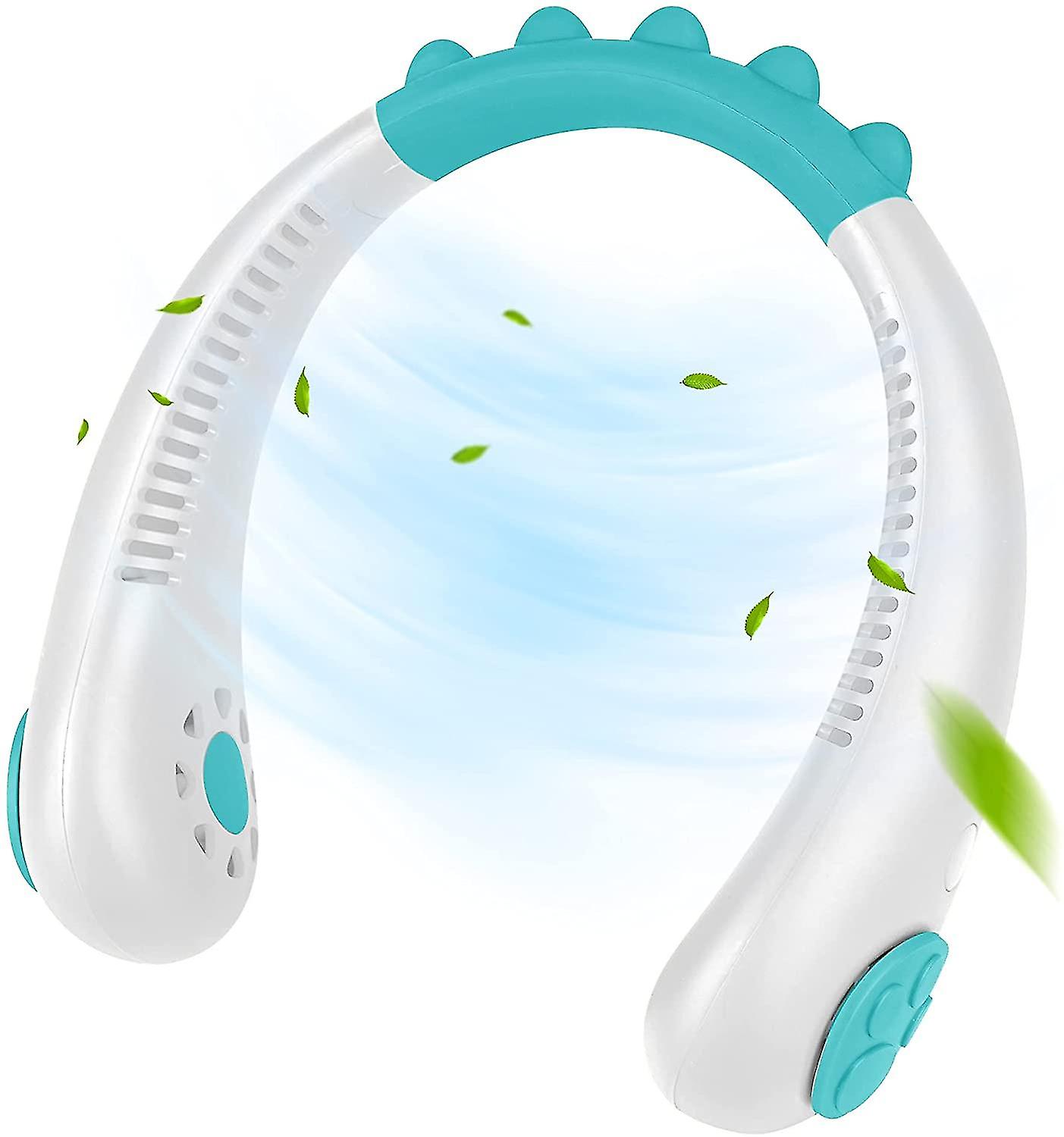 Portable Neck Fan For Kids , New Bladeless Fan, Usb Rechargeable Battery Operated Hanging Personal Mini Fancartoon Headphone Design, Wearable Creative