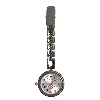 Veeki Clip op opknoping revers horloge, verpleegster Fob horloge, analoge kwarts zakhorloge met Pulsometer schaal en lichtgevende Handblack