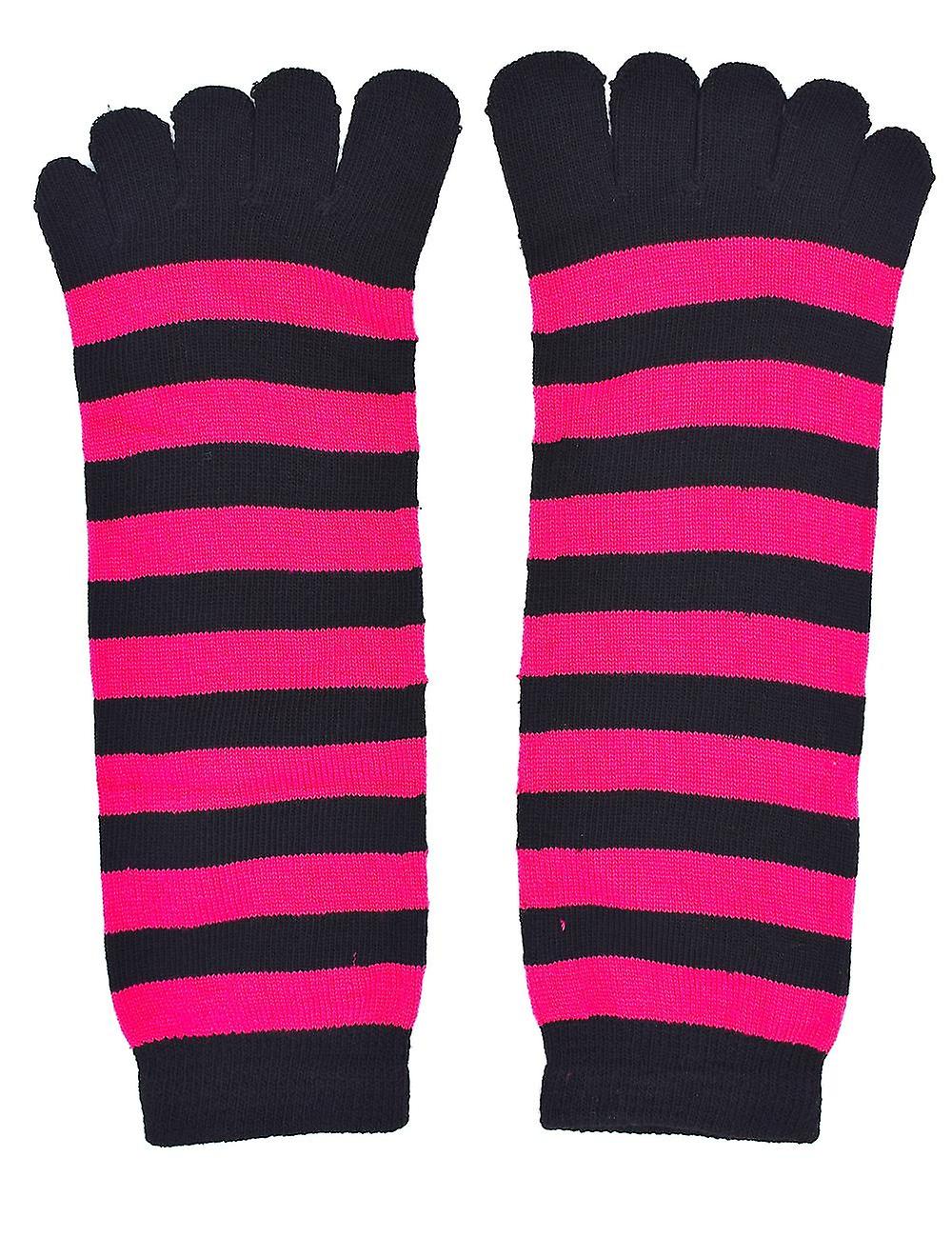 Calzini a righe rosa/nero