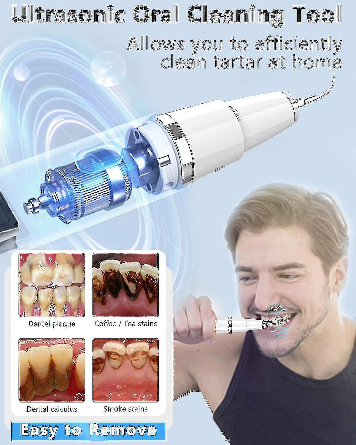 Dental Plaque Remover Ultrasonic Tooth Cleaner Tools