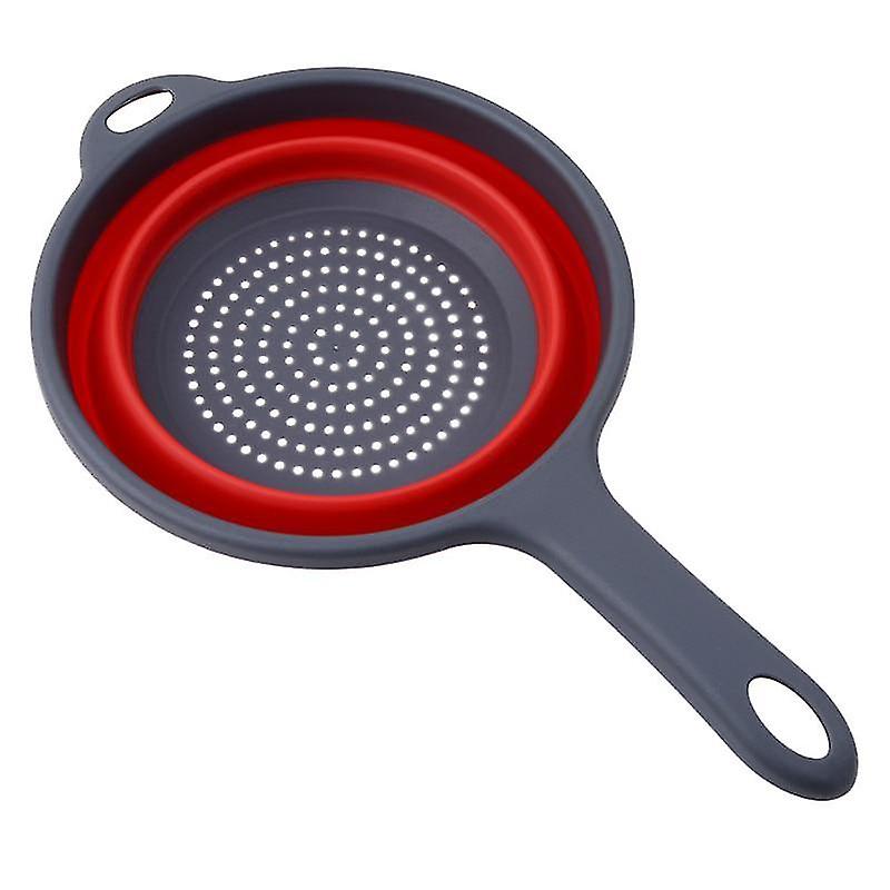 Silicone Plastic Colander Fruit Vegetable Washing Strainer Drain Basket With Handle Kitchen Tool