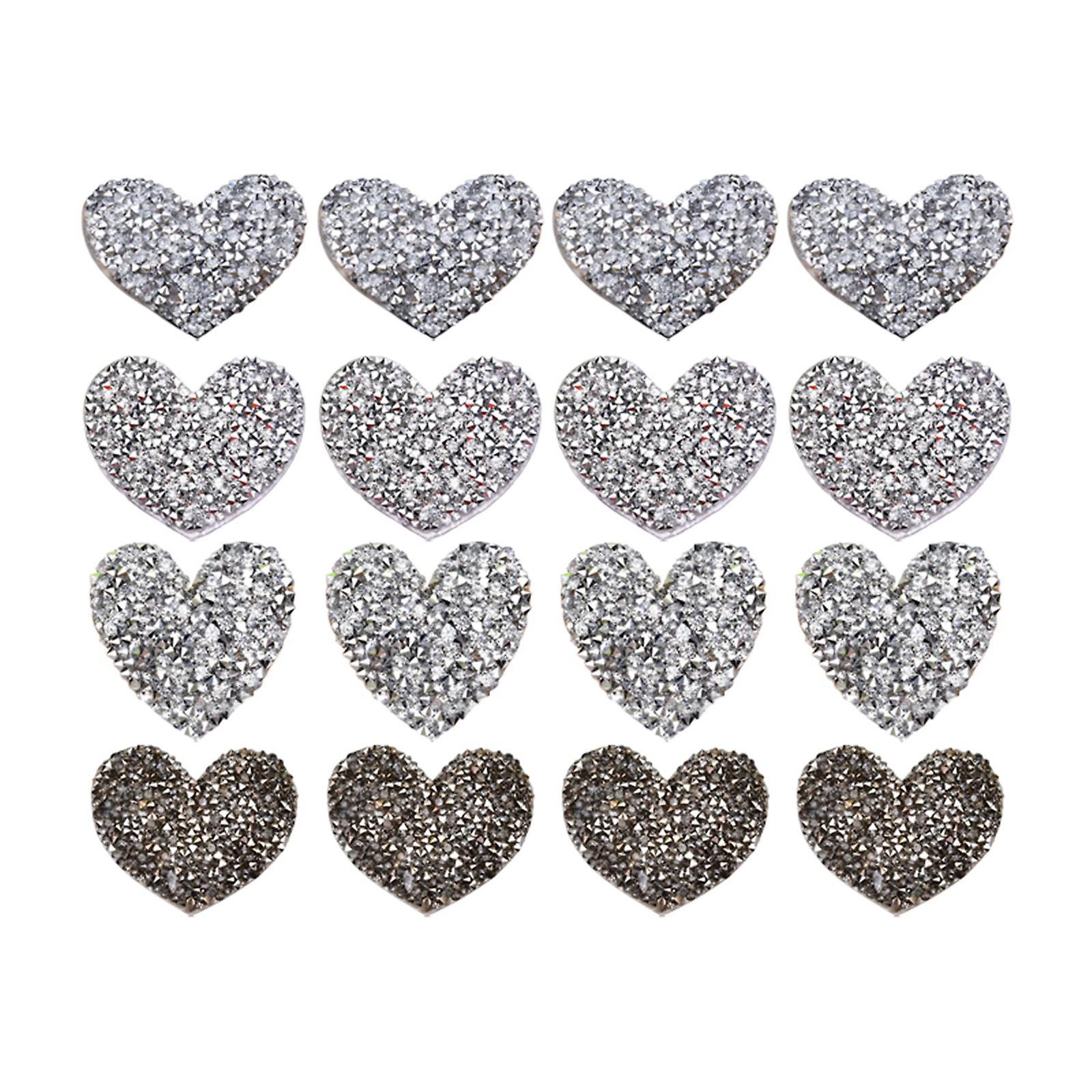 Rhinestone Decorative Bling Sequins Crafts Patches for Repair Dress Jacket Silver 16Pcs