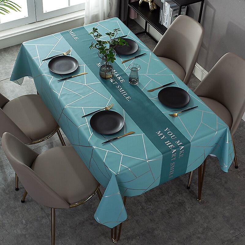 Rectangular Stain-Proof Tablecloth Rectangular PU Oilcloth Tablecloth Retro Printed Waterproof Tablecloth for Dining Table Picnic Party Garden Kitchen