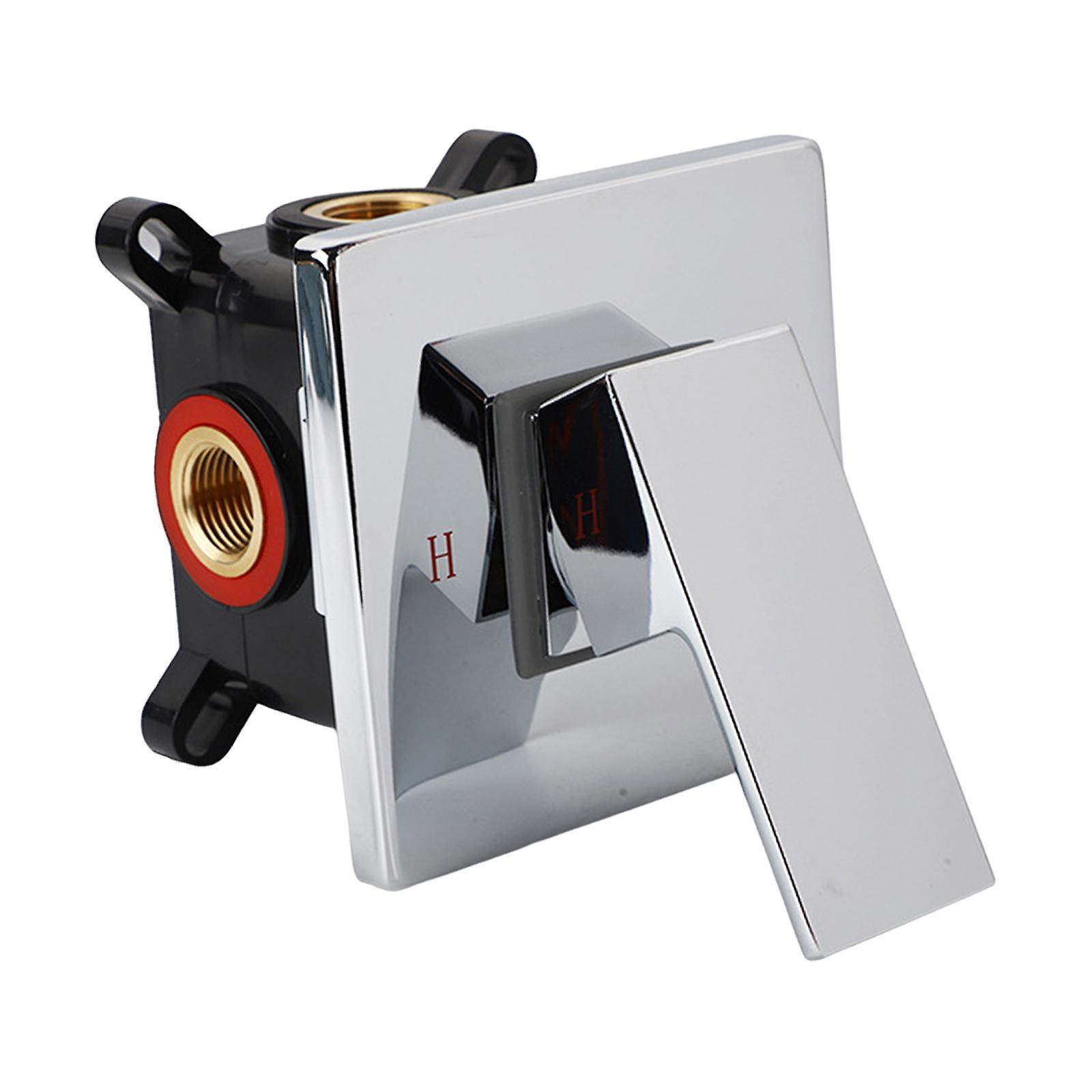 Shower Mixing Valve Dark Shower Bathroom Single Function Shower Handle Valve Silver