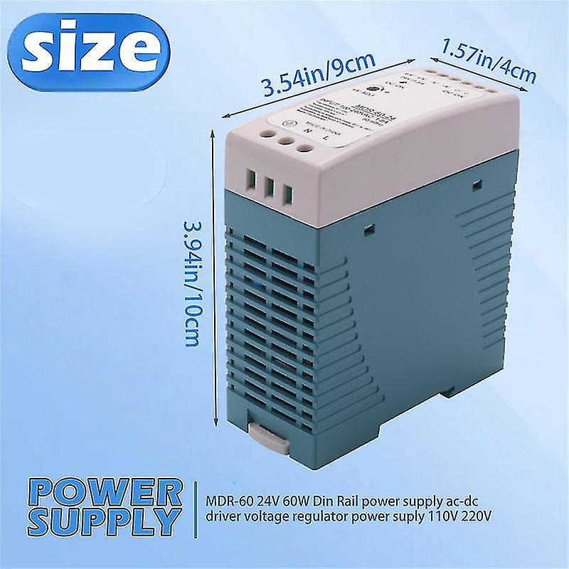 Mdr-60 24v 60w Din Rail Ac- Driver Volta Regulator