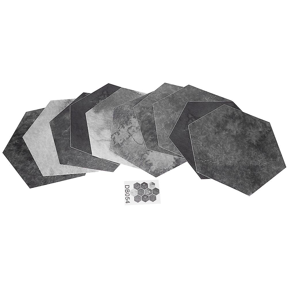 10Pcs Simulation Hexagonal Unique Pattern Waterproof Non-Slip Self Adhesive Tile Floor Sticker